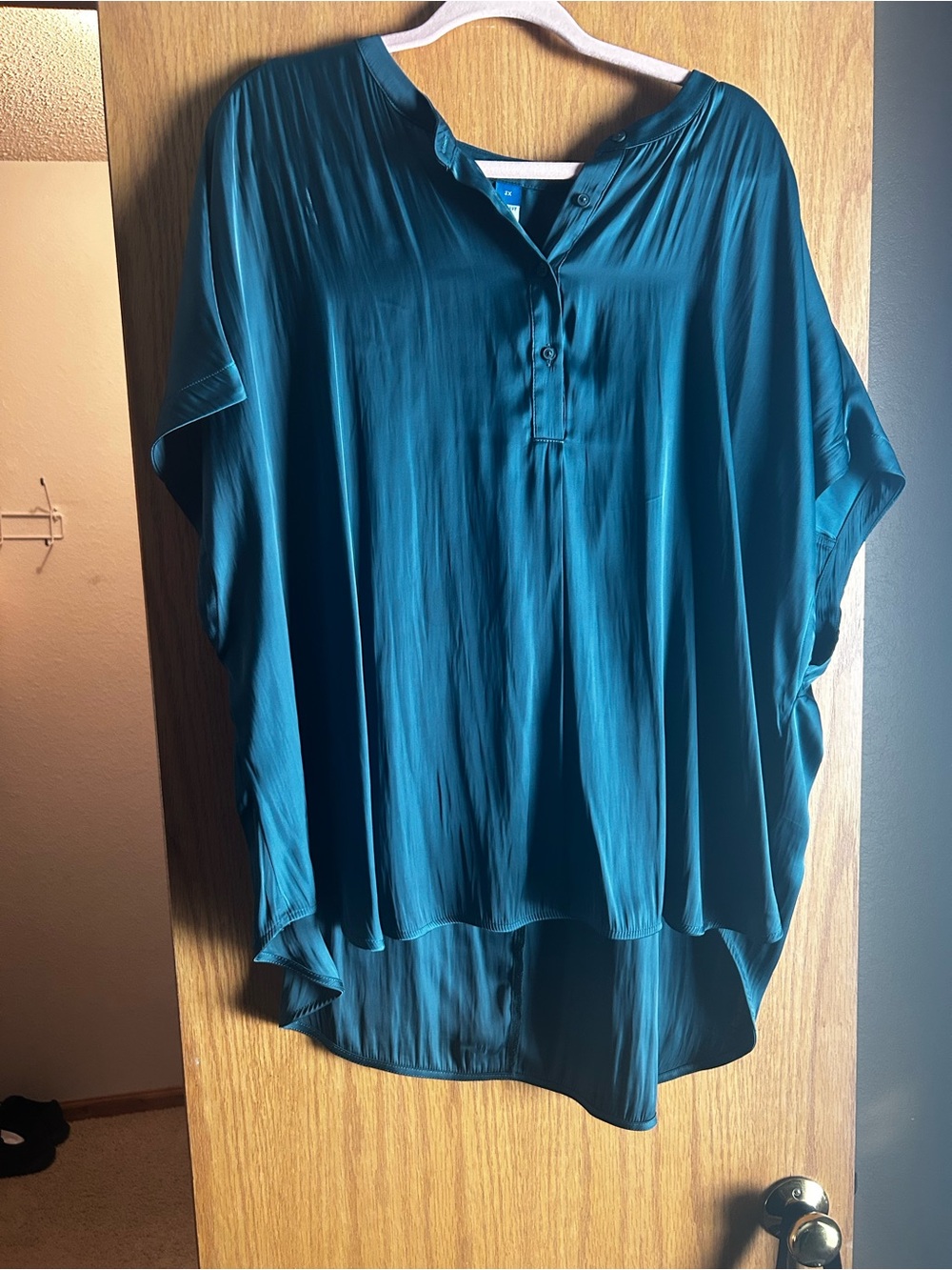 Old Navy Teal Short-Sleeve Henley Tunic